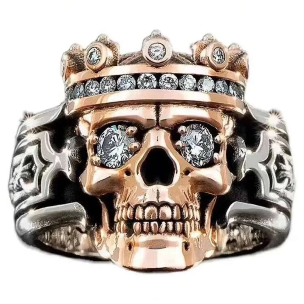 King Skull Ring, Skull Crown Ring, Crowned Skull Ring, Skeleton Ring